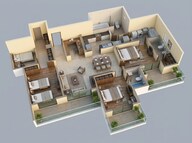 Floor plan of 3 BHK 2365 Sq. Ft. Apartment in M3M Golf Hills, Gurgaon