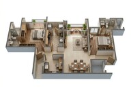 Floor plan of 2 BHK 1430 Sq. Ft. Apartment in Aston Park At The Prestige City, Bangalore
