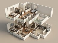 Floor plan of 3 BHK 2416 Sq. Ft. Apartment in Aston Park At The Prestige City, Bangalore