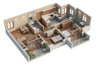 Floor plan of 2 BHK 918 Sq. Ft. Apartment in Godrej Urban Retreat, Pune