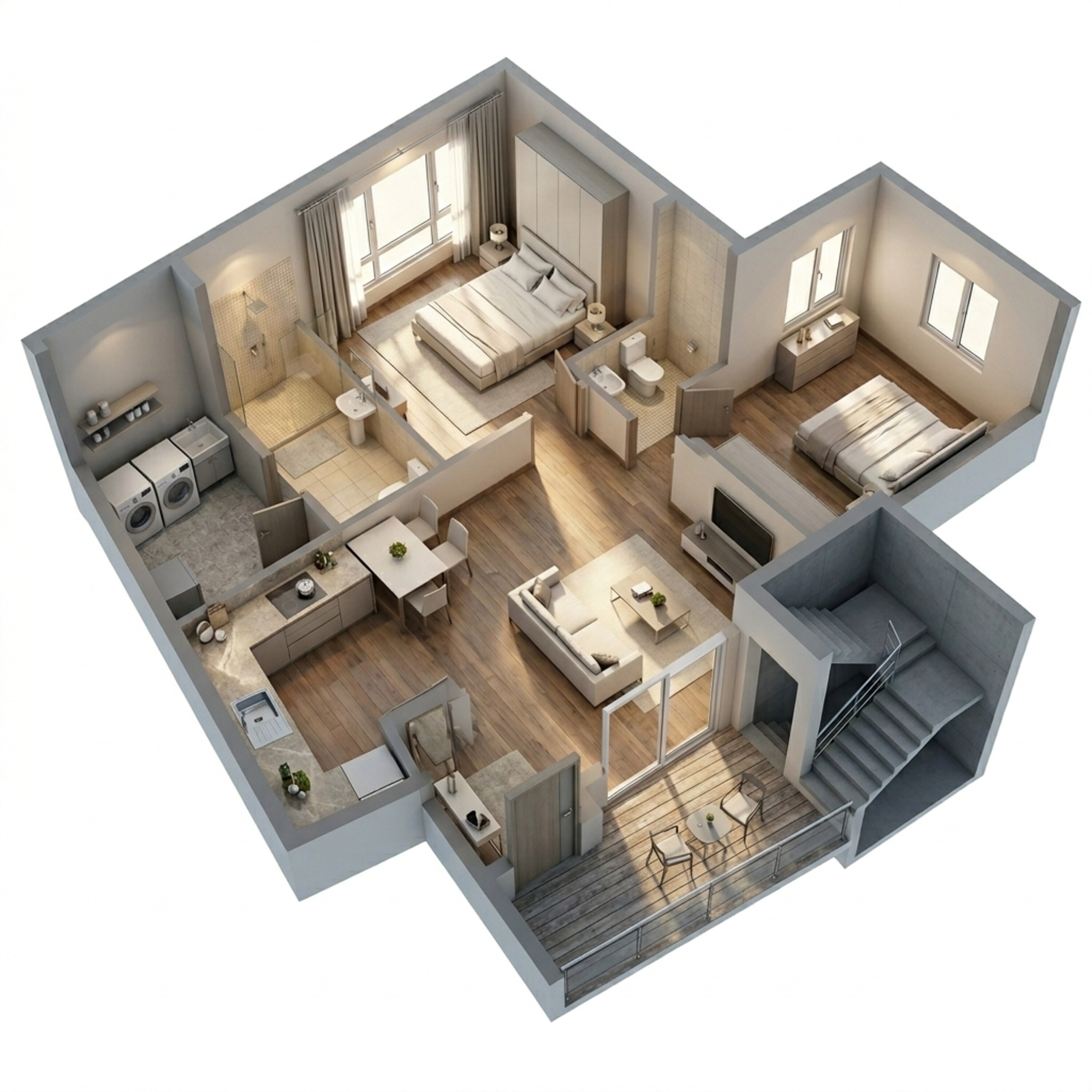 Floor plan of 2 BHK 1130 Sq. Ft. Apartment in Rohan Ekanta, Bangalore