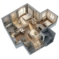 Floor plan of 2 BHK 1130 Sq. Ft. Apartment in Rohan Ekanta, Bangalore