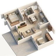 Floor plan of 1 BHK 710 Sq. Ft. Apartment in Rohan Ekanta, Bangalore
