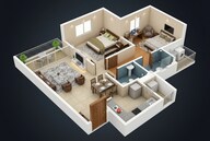 Floor plan of 2 BHK 664 Sq. Ft. Apartment in Saheel Itrend Baner NX, Pune