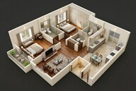 Floor plan of 2 BHK 774 Sq. Ft. Apartment in Saheel Itrend Baner NX, Pune