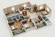 Floor plan of 3 BHK 983 Sq. Ft. Apartment in Saheel Itrend Baner NX, Pune