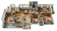 Floor plan of 4 BHK 1695 Sq. Ft. Apartment in Kolte Patil 24K Altura, Pune