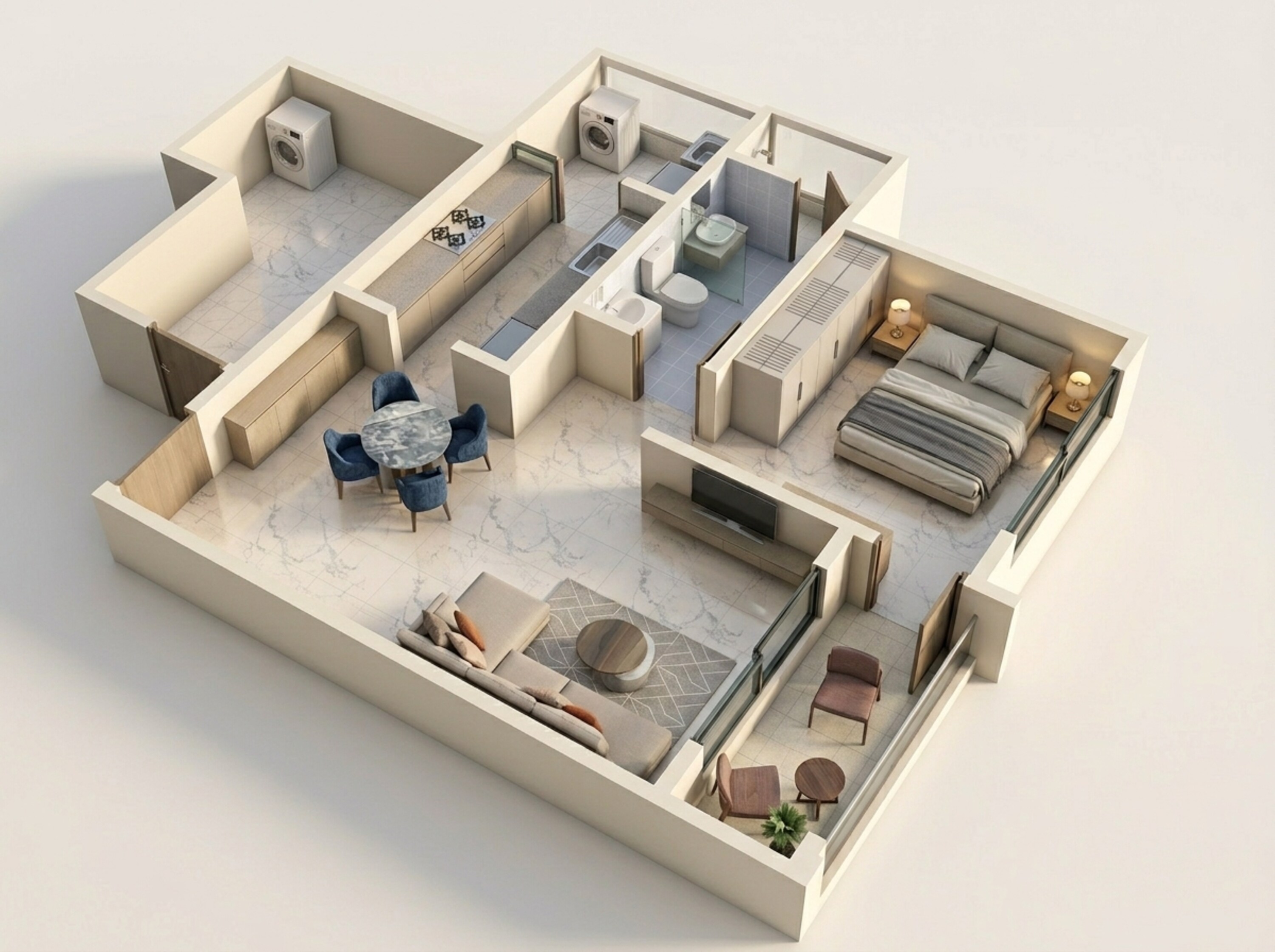 Floor plan of 1 BHK 784 Sq. Ft. Apartment in Prestige Lavender Fields, Bangalore
