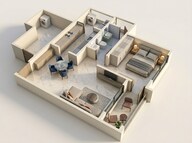 Floor plan of 1 BHK 784 Sq. Ft. Apartment in Prestige Lavender Fields, Bangalore