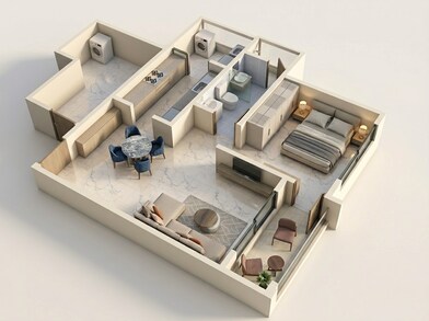 Floor plan of 1 BHK 784 Sq. Ft. Apartment in Prestige Lavender Fields, Bangalore