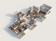 Floor plan of 4 BHK 3656 Sq. Ft. Apartment in Prestige Lavender Fields, Bangalore