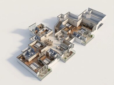 Floor plan of 4 BHK 3656 Sq. Ft. Apartment in Prestige Lavender Fields, Bangalore