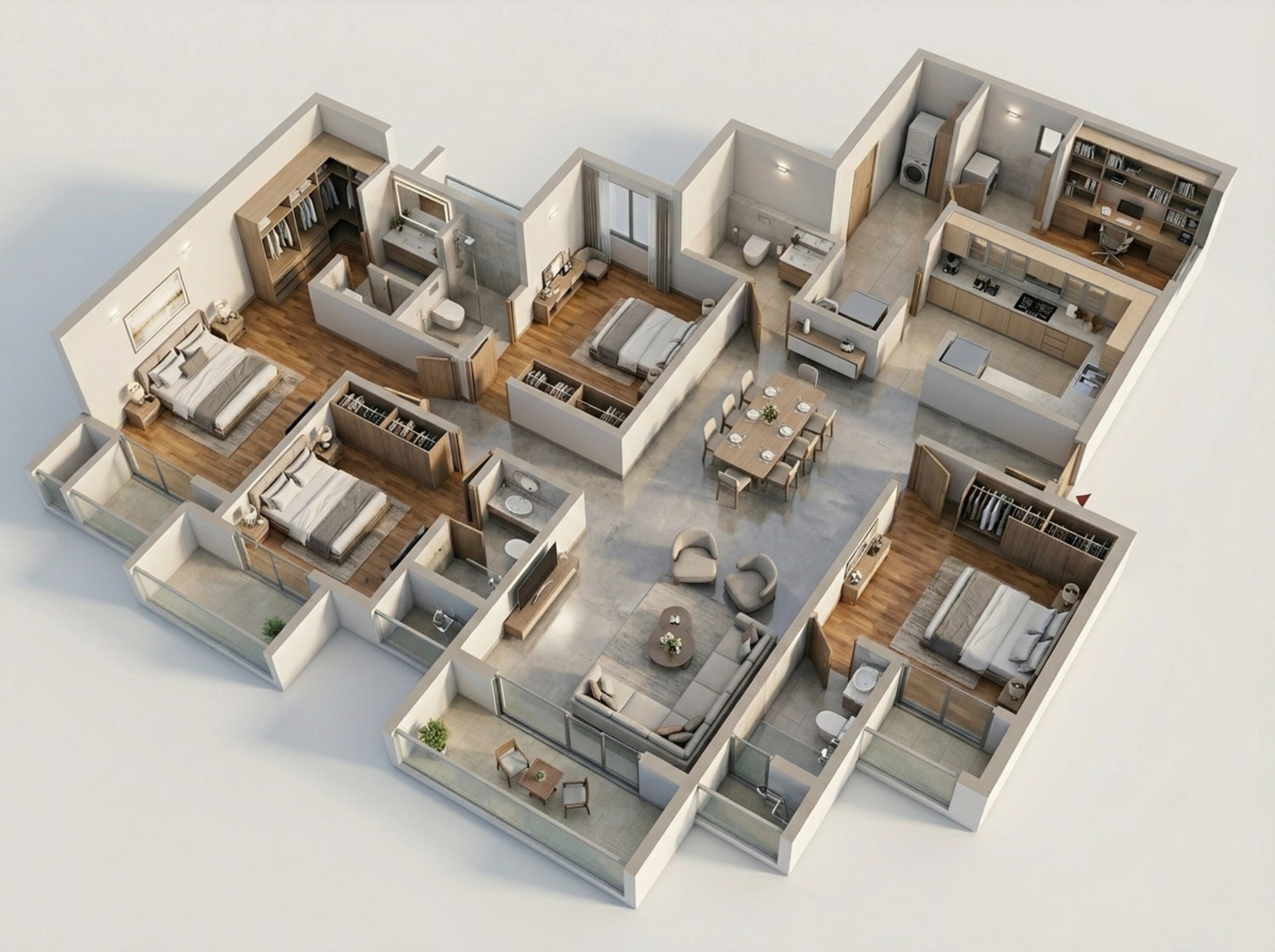 Floor plan of 4 BHK 2514 Sq. Ft. Apartment in Prestige Lavender Fields, Bangalore