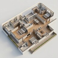 Floor plan of 3 BHK 1222 Sq. Ft. Apartment in Eldeco Latitude 27, Lucknow