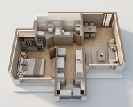Floor plan of 1 BHK 438 Sq. Ft. Apartment in Paradigm Alaya, Mumbai