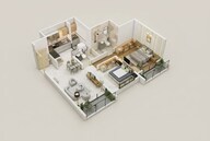 Floor plan of 2 BHK 721 Sq. Ft. Apartment in Saheel Itrend Futura, Pune