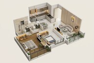 Floor plan of 2 BHK 776 Sq. Ft. Apartment in Saheel Itrend Futura, Pune