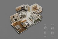 Floor plan of 3 BHK 1007 Sq. Ft. Apartment in Saheel Itrend Futura, Pune