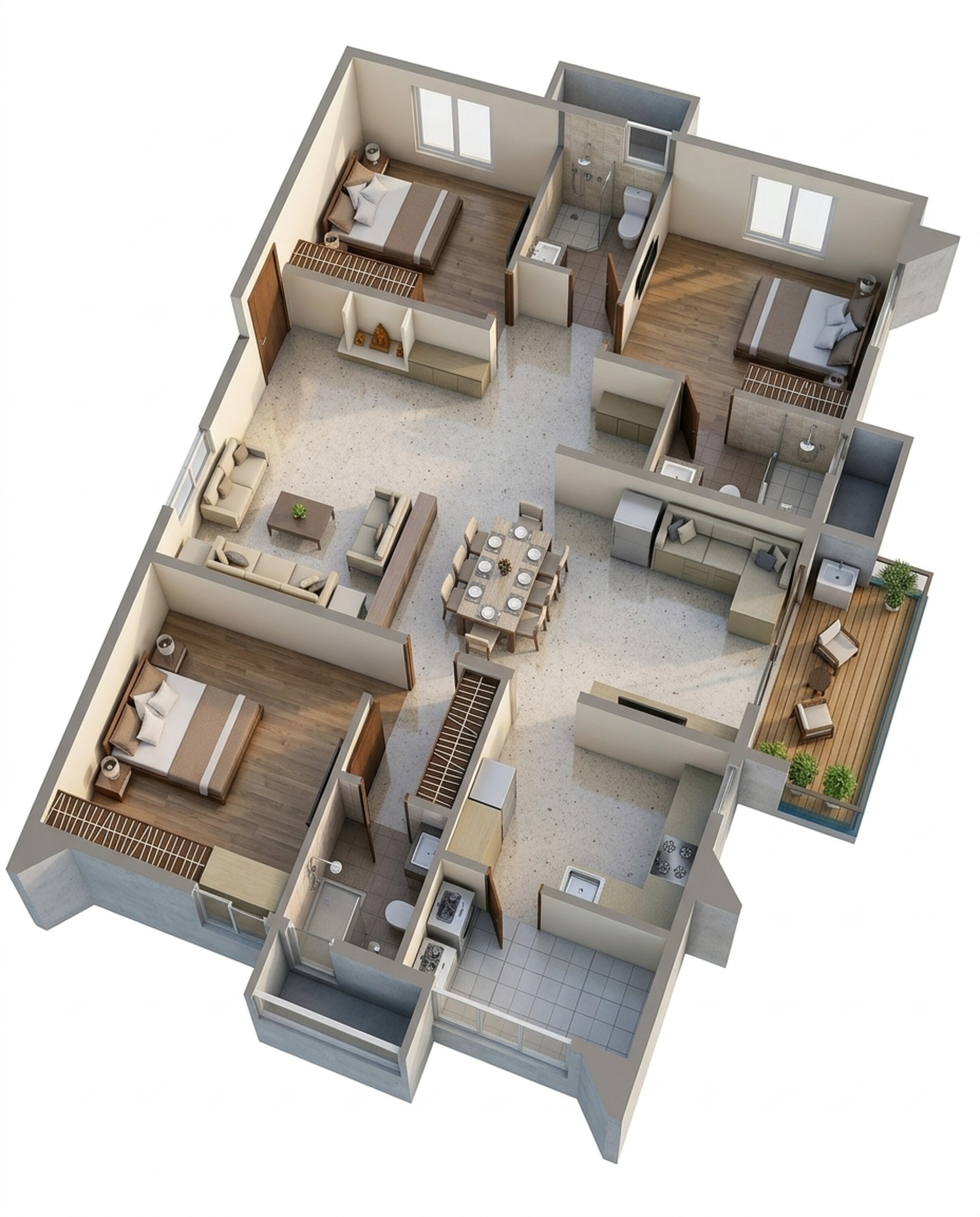 Floor plan of 3 BHK 2095 Sq. Ft. Apartment in My Home Vipina, Hyderabad