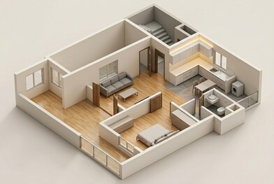 Floor plan of 1 BHK 547 Sq. Ft. Apartment in Rohan Nidita, Pune