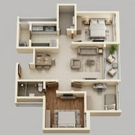 Floor plan of 3 BHK 1438 Sq. Ft. Apartment in TVS Emerald Elements, Chennai
