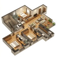 Floor plan of 3 BHK 786 Sq. Ft. Apartment in Kumar Paradise Pune, Pune