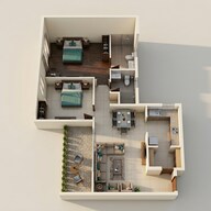 Floor plan of 2 BHK 996 Sq. Ft. Apartment in Ashiana Amodh, Pune