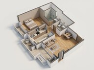Floor plan of 1 BHK 413 Sq. Ft. Apartment in Godrej Bliss Kandivali, Mumbai
