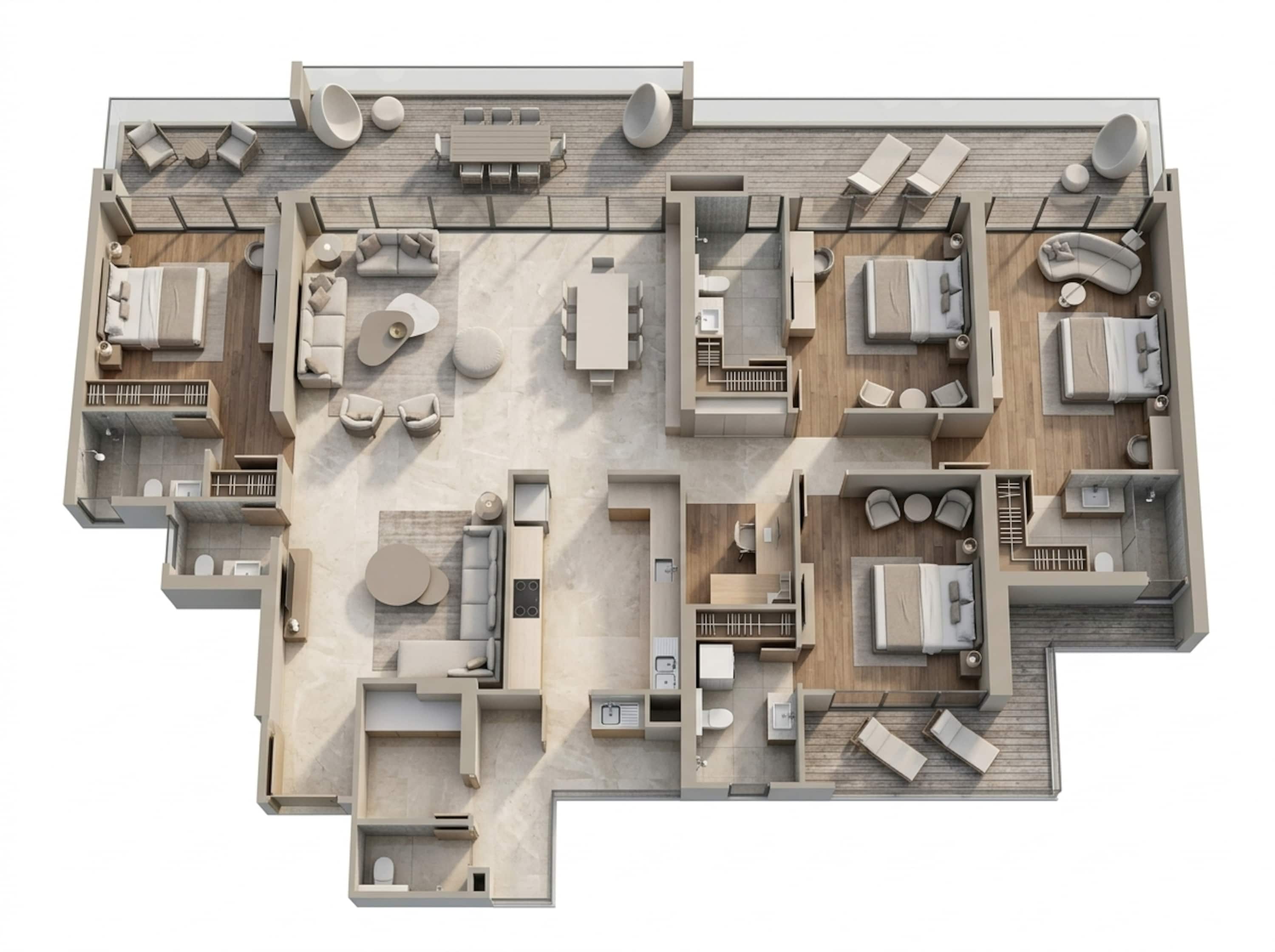 Floor plan of 4 BHK 4315 Sq. Ft. Apartment in M3M The Cullinan, Noida