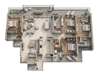 Floor plan of 4 BHK 4315 Sq. Ft. Apartment in M3M The Cullinan, Noida