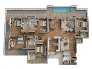 Floor plan of 5 BHK 5935 Sq. Ft. Apartment in M3M The Cullinan, Noida