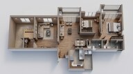Floor plan of 2 BHK 792 Sq. Ft. Apartment in Godrej Emerald Waters, Pune