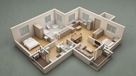 Floor plan of 2 BHK 798 Sq. Ft. Apartment in Godrej Emerald Waters, Pune