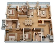 Floor plan of 3 BHK 3043 Sq. Ft. Apartment in My Home Avali, Hyderabad