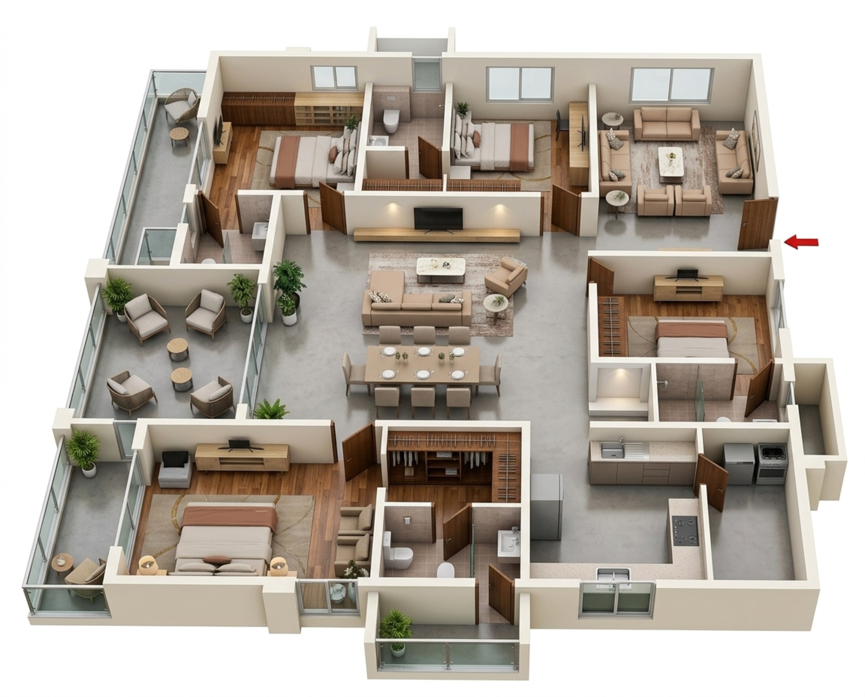 Floor plan of 4 BHK 3609 Sq. Ft. Apartment in My Home Avali, Hyderabad