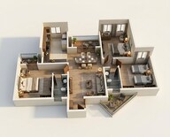 Floor plan of 3 BHK 1289 Sq. Ft. Apartment in Provident Ecopolitan, Bangalore
