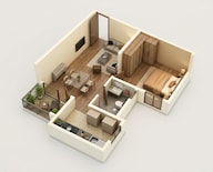 Floor plan of 1 BHK 631 Sq. Ft. Apartment in Provident Ecopolitan, Bangalore