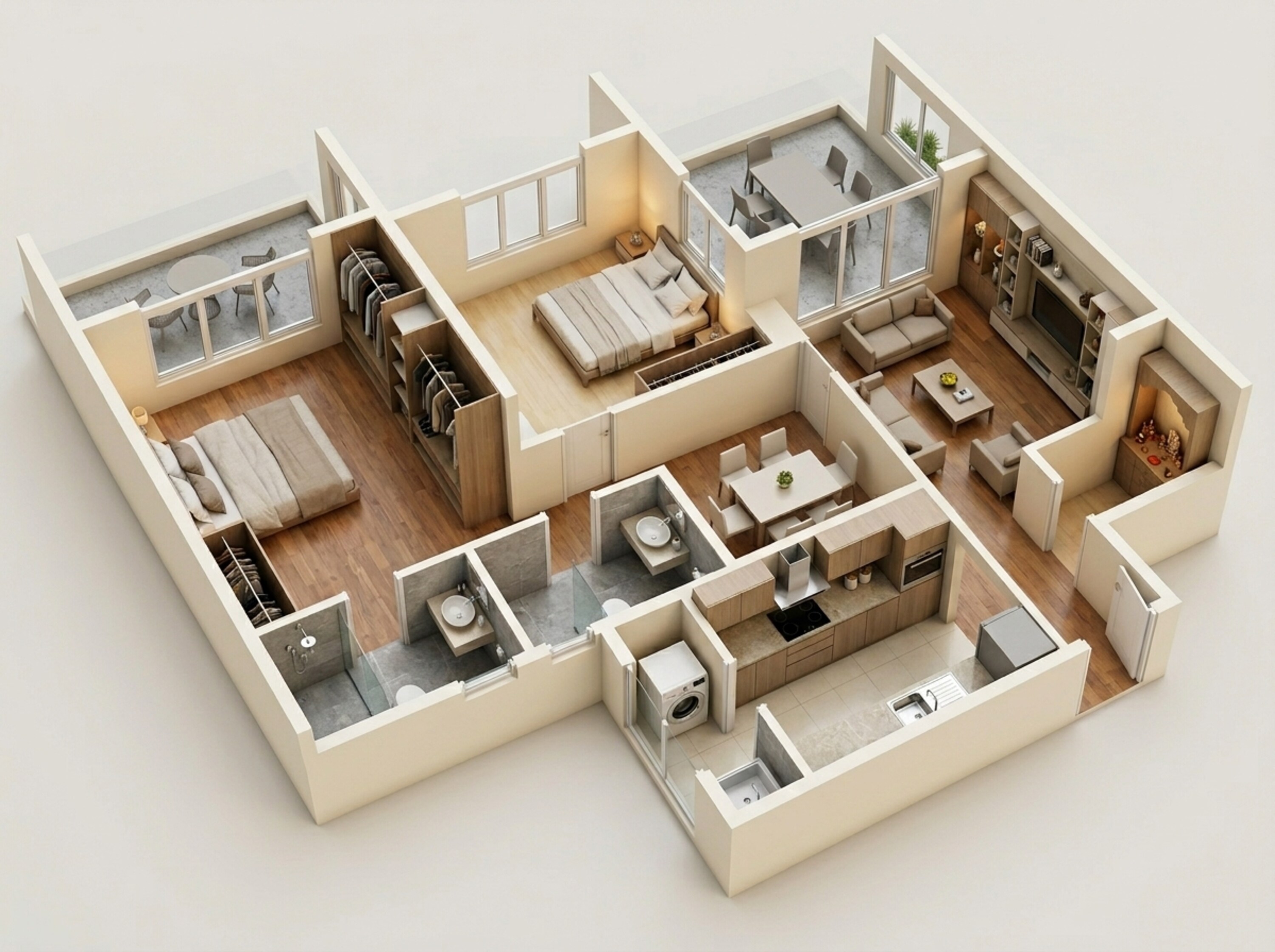 Floor plan of 2 BHK 792 Sq. Ft. Apartment in Kohinoor Famville, Pune