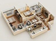 Floor plan of 2 BHK 792 Sq. Ft. Apartment in Kohinoor Famville, Pune