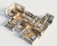 Floor plan of 4 BHK 1400 Sq. Ft. Apartment in Vilas Javdekar Palladio Balewadi Central, Pune