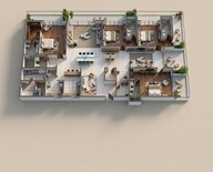 Floor plan of 4 BHK 6069 Sq. Ft. Apartment in Prestige Vaishnaoi Rainbow Waters, Hyderabad