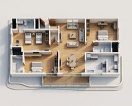 Floor plan of 3 BHK 2679 Sq. Ft. Apartment in Sobha Waterfront, Hyderabad