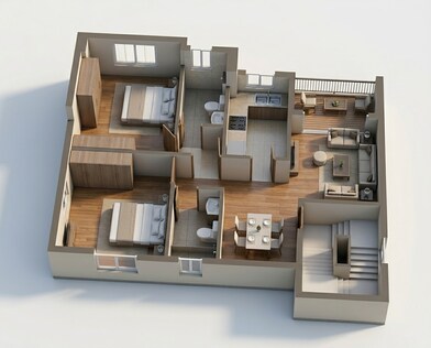 Floor plan of 2 BHK 568 Sq. Ft. Apartment in MA Barsana Royale, Kolkata