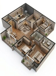 Floor plan of 2 BHK 849 Sq. Ft. Apartment in VTP Flamante, Pune