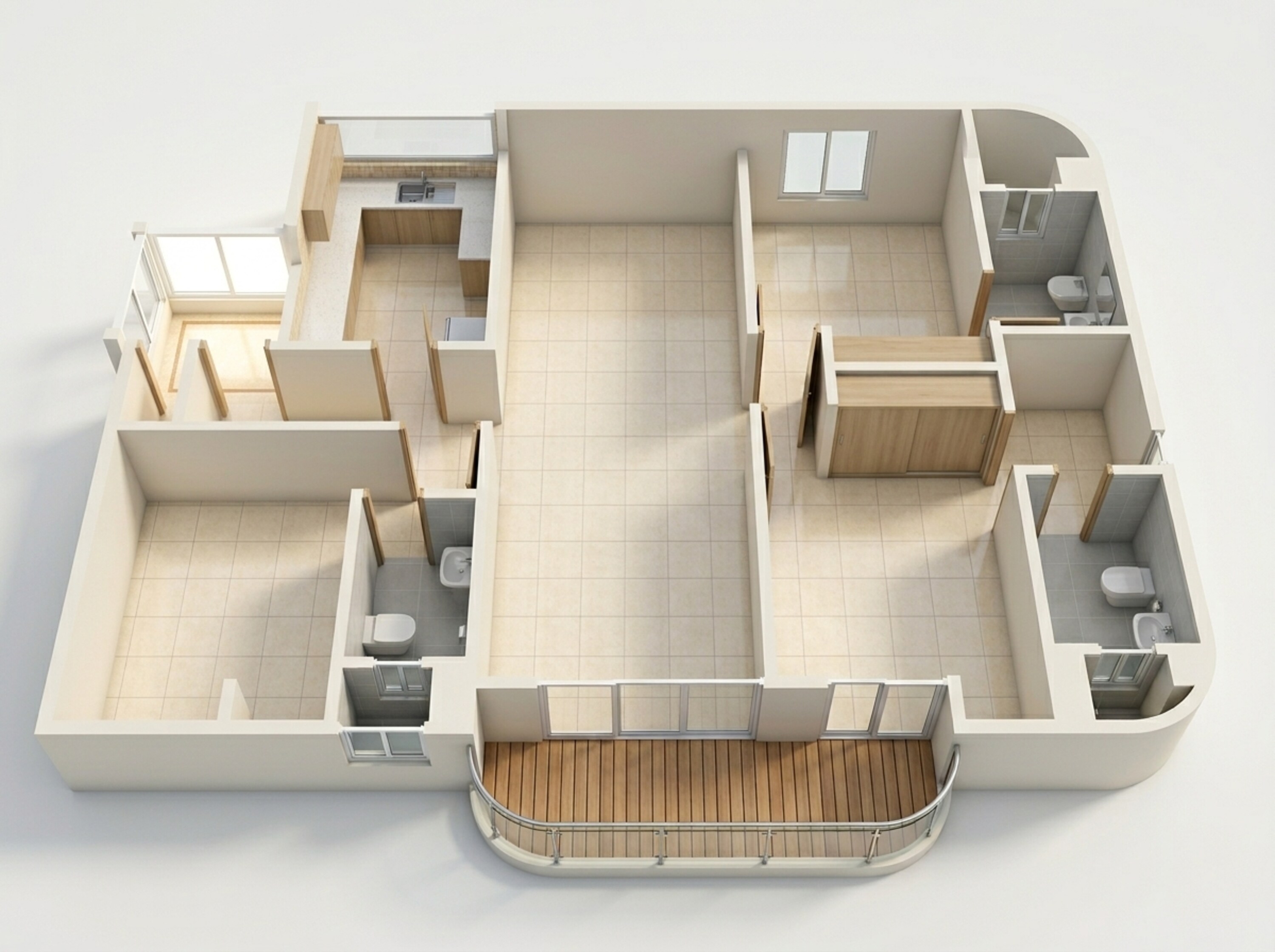 Floor plan of 3 BHK 1167 Sq. Ft. Apartment in Kumar Siddhachal, Pune