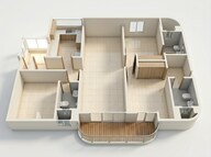 Floor plan of 3 BHK 1167 Sq. Ft. Apartment in Kumar Siddhachal, Pune