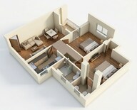 Floor plan of 2 BHK 946 Sq. Ft. Apartment in Jupiter Airport Sky City, Kolkata