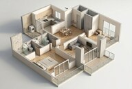 Floor plan of 2 BHK 756 Sq. Ft. Apartment in VTP Dolce Vita, Pune