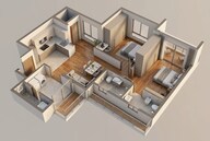 Floor plan of 2 BHK 850 Sq. Ft. Apartment in VTP Dolce Vita, Pune