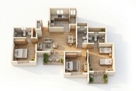 Floor plan of 3 BHK 928 Sq. Ft. Apartment in VTP Dolce Vita, Pune